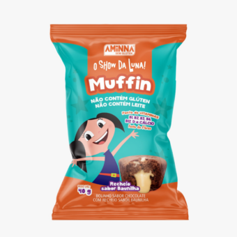 Muffin de Chocolate com Recheio de Baunilha Sem Glúten Aminna SG