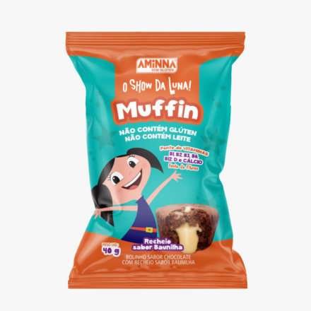 Muffin de Chocolate com Recheio de Baunilha Sem Glúten Aminna SG
