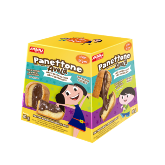 Panettone Recheado com Creme de Avelã Sem Glúten Sem Açúcar Aminna