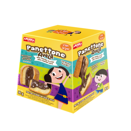 Panettone Recheado com Creme de Avelã Sem Glúten Sem Açúcar Aminna