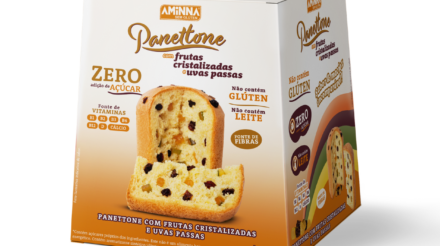 Panettone Uvas Passas e Frutas Cristalizadas Sem Glúten Sem Açúcar Aminna