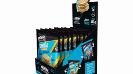 Display Sheipão Pão Proteico Sabor Tradicional 13g Proteína e Sem Glúten Aminna 12 Unidades